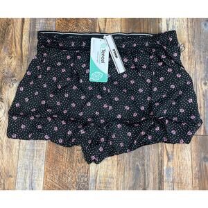 VS Pink Women's Small Black Pink Lyocell Polyester Silky Sleep Box Pajama Shorts